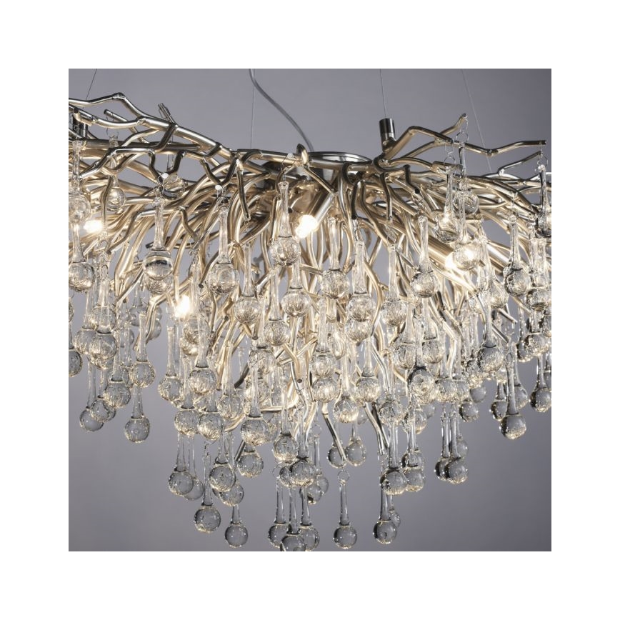 Paul Neuhaus 2192-55 - Lámpara colgante con cable ICICLE 10xG9/40W/230V 50x100 cm cromo brillante
