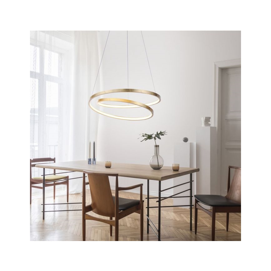 Paul Neuhaus 2472-12 - Lámpara de araña LED regulable de cable ROMAN LED/30W/230V dorado