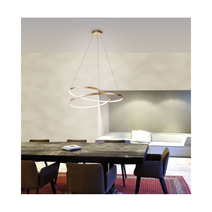 Paul Neuhaus 2474-12 - Lámpara de araña LED regulable de cable ROMAN LED/40W/230V dorado
