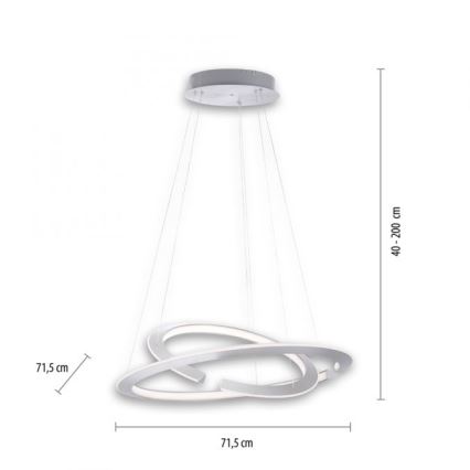 Paul Neuhaus 2491-55 - Lámpara colgante LED regulable con cable ALESSA 2xLED/26W/230V + mando a distancia