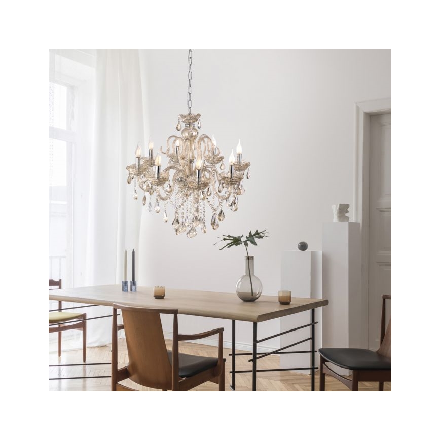 Paul Neuhaus 3081-97 - Lámpara colgante de cristal con cadena GRACIA 8xE14/40W/230V dorado