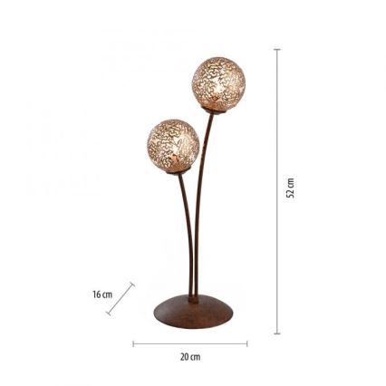 Paul Neuhaus 4032-48 - Lámpara de mesa GRETA 2xG9/40W/230V