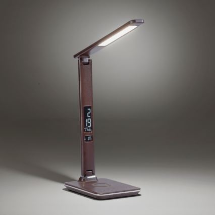 Paul Neuhaus 4595-23 - Lámpara de mesa táctil LED regulable con carga inalámbrica ADRIANO LED/5W/230V marrón