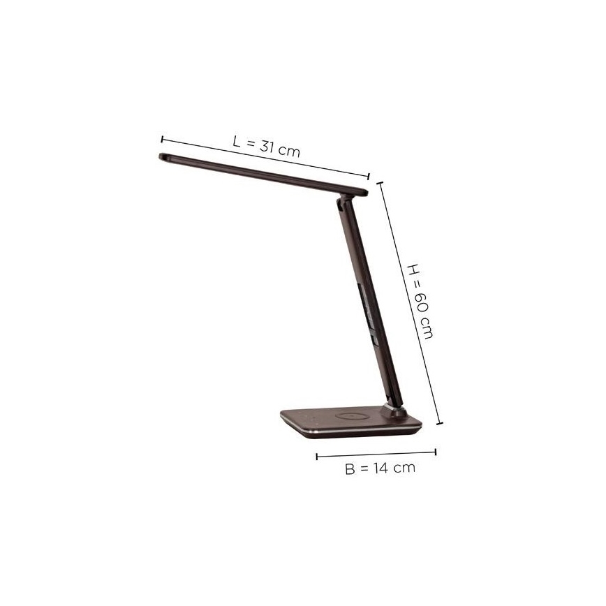 Paul Neuhaus 4595-23 - Lámpara de mesa táctil LED regulable con cargador inalámbrico ADRIANO LED/5W/230V marrón