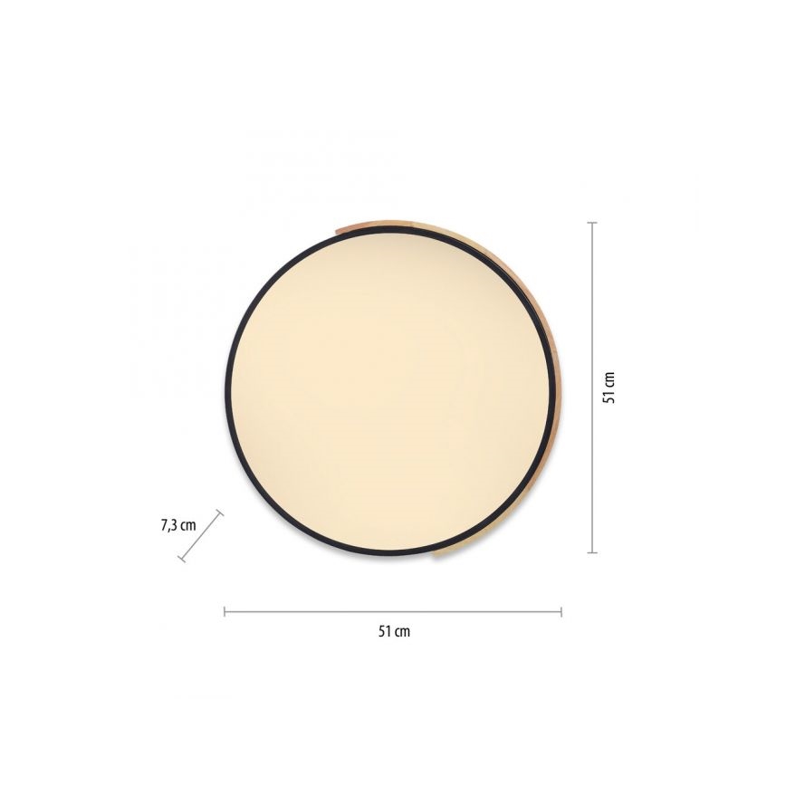 Paul Neuhaus 6071-18 - Plafón LED regulable Q-PIATO LED/35W/230V diá. 51 cm 2700-5000K Wi-Fi + control remoto