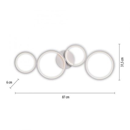 Paul Neuhaus 6183-16 - Plafón LED regulable KIRINGE LED/26W/230V