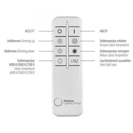 Paul Neuhaus 6233-55 - Plafón LED regulable PAAN LED/45,5W/230V 2700-5000K + control remoto