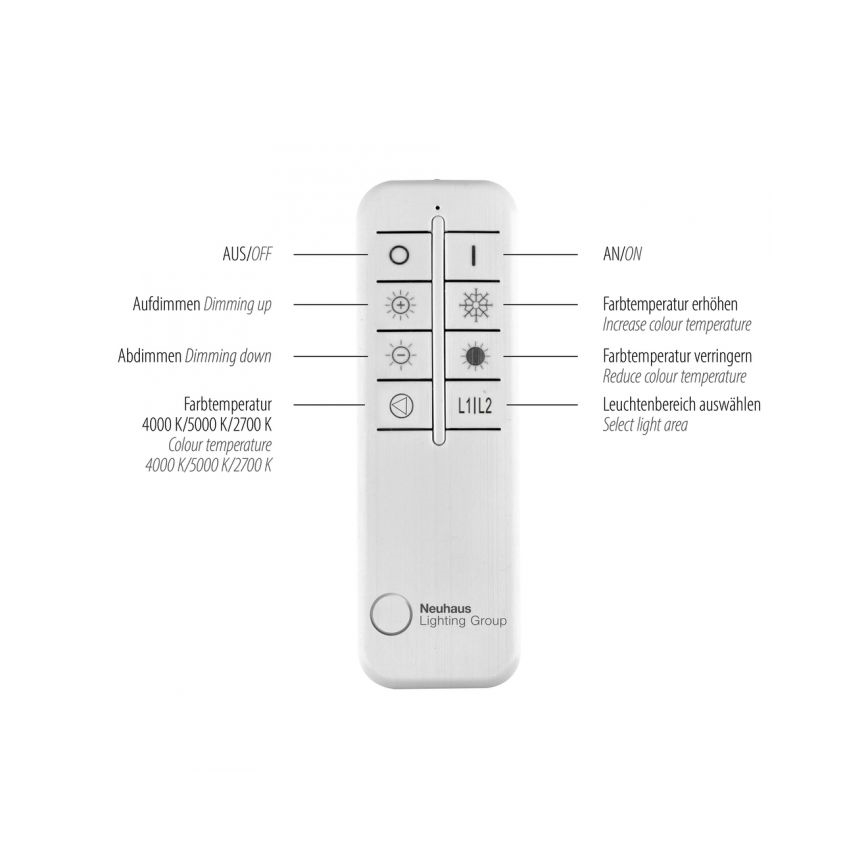 Paul Neuhaus 6233-55 - Plafón LED regulable PAAN LED/45,5W/230V 2700-5000K + control remoto