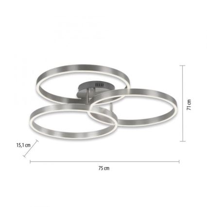 Paul Neuhaus 6233-55 - Plafón LED regulable PAAN LED/45,5W/230V 2700-5000K + control remoto