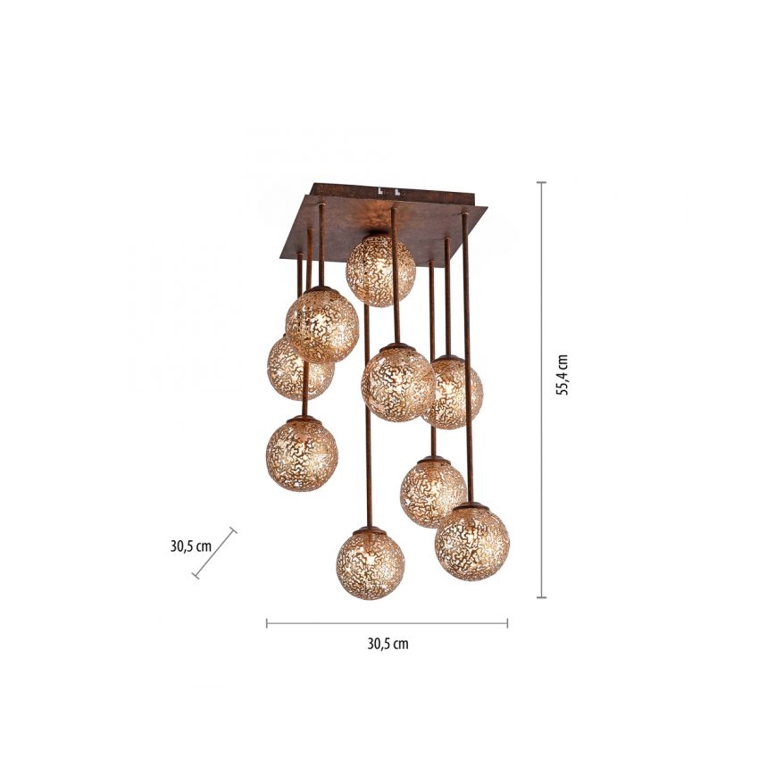 Paul Neuhaus 6238-48 - Lámpara colgante GRETA 9xG9/40W/230V