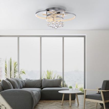 Paul Neuhaus 6267-17 - Plafón LED regulable ROTAZO LED/32W/230V diá. 45 cm cromo brillante