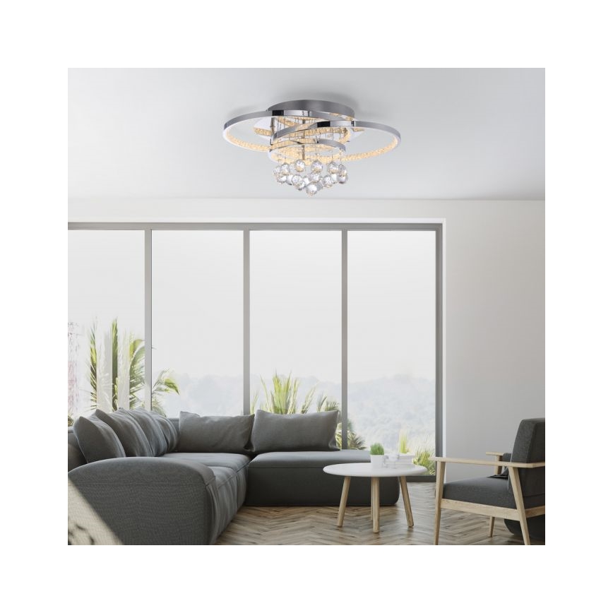 Paul Neuhaus 6267-17 - Plafón LED regulable ROTAZO LED/32W/230V diá. 45 cm cromo brillante