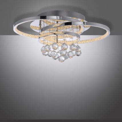 Paul Neuhaus 6267-17 - Plafón LED regulable ROTAZO LED/32W/230V diá. 45 cm cromo brillante