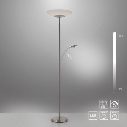 Paul Neuhaus 655-55 - Lámpara de pie LED regulable ALFRED 1xLED/28W+1xLED/4W/230V cromo brillante