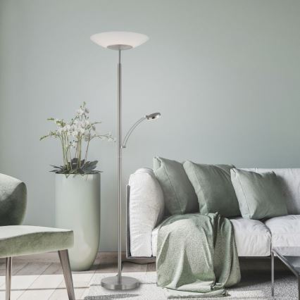 Paul Neuhaus 655-55 - Lámpara de pie LED regulable ALFRED LED/28W+LED/4W/230V cromo brillante