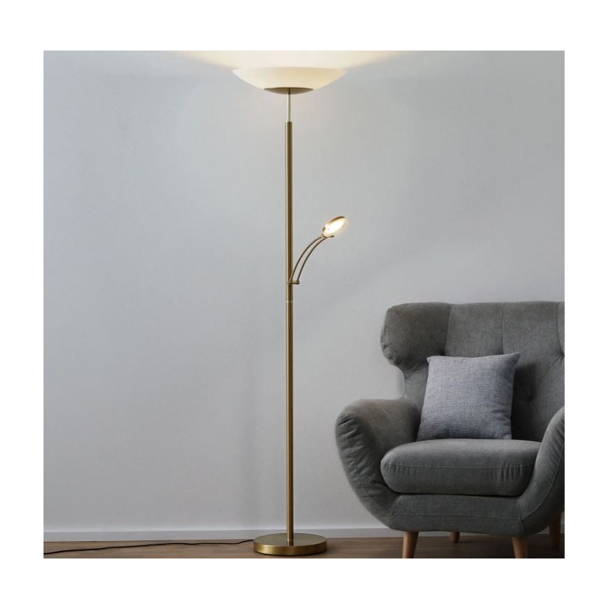 Paul Neuhaus 655-60 - Lámpara de pie LED regulable ALFRED LED/28W/230V+LED/4W/230V latón