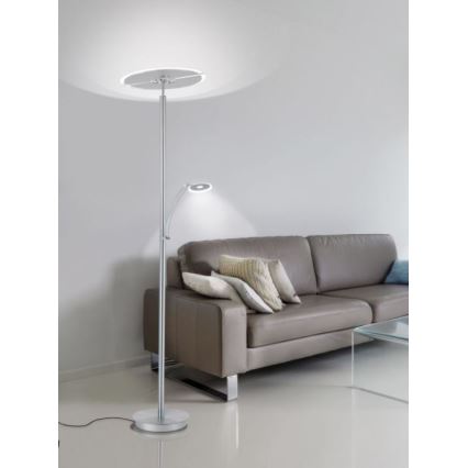 Paul Neuhaus 673-55 - Lámpara de pie LED regulable ARTUR 2xLED/21W/230V+1xLED/6W cromo brillante
