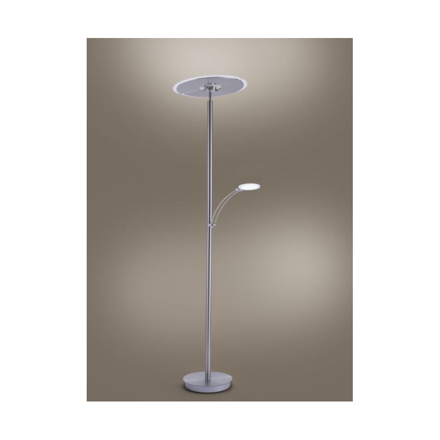 Paul Neuhaus 673-55 - Lámpara de pie LED regulable ARTUR 2xLED/21W/230V+1xLED/6W cromo brillante