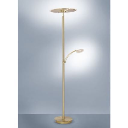 Paul Neuhaus 673-60 - Lámpara de pie LED regulable ARTUR 2xLED/21W/230V+1xLED/6W dorado