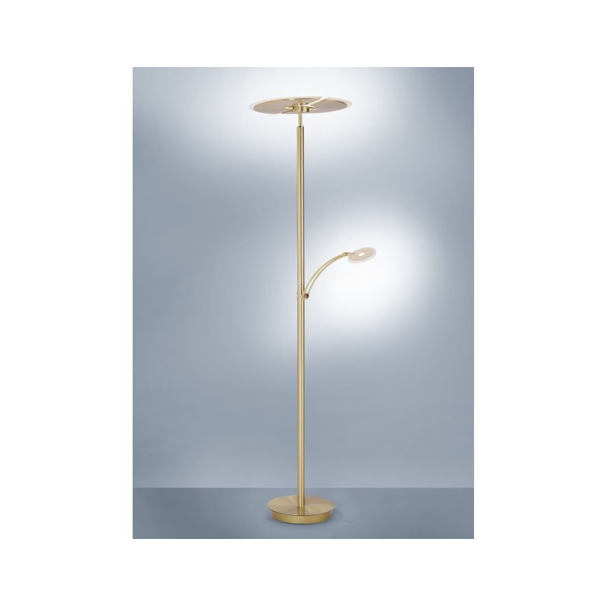 Paul Neuhaus 673-60 - Lámpara de pie LED regulable ARTUR 2xLED/21W/230V+1xLED/6W dorado