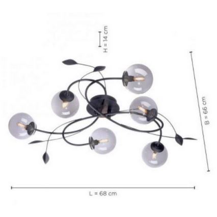Paul Neuhaus 6737-18 - Lámpara de suspensión LED WIDOW 6xG9/3W/230V