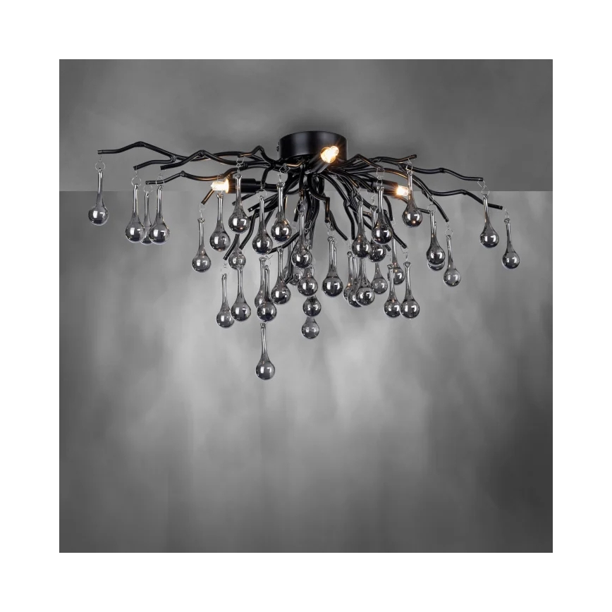Paul Neuhaus 8090-18 - Lámpara de techo de montaje superficial ICICLE 4xG9/40W/230V 30x60 cm negra