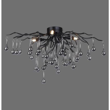 Paul Neuhaus 8090-18 - Lámpara de techo de montaje superficial ICICLE 4xG9/40W/230V 30x60 cm negra