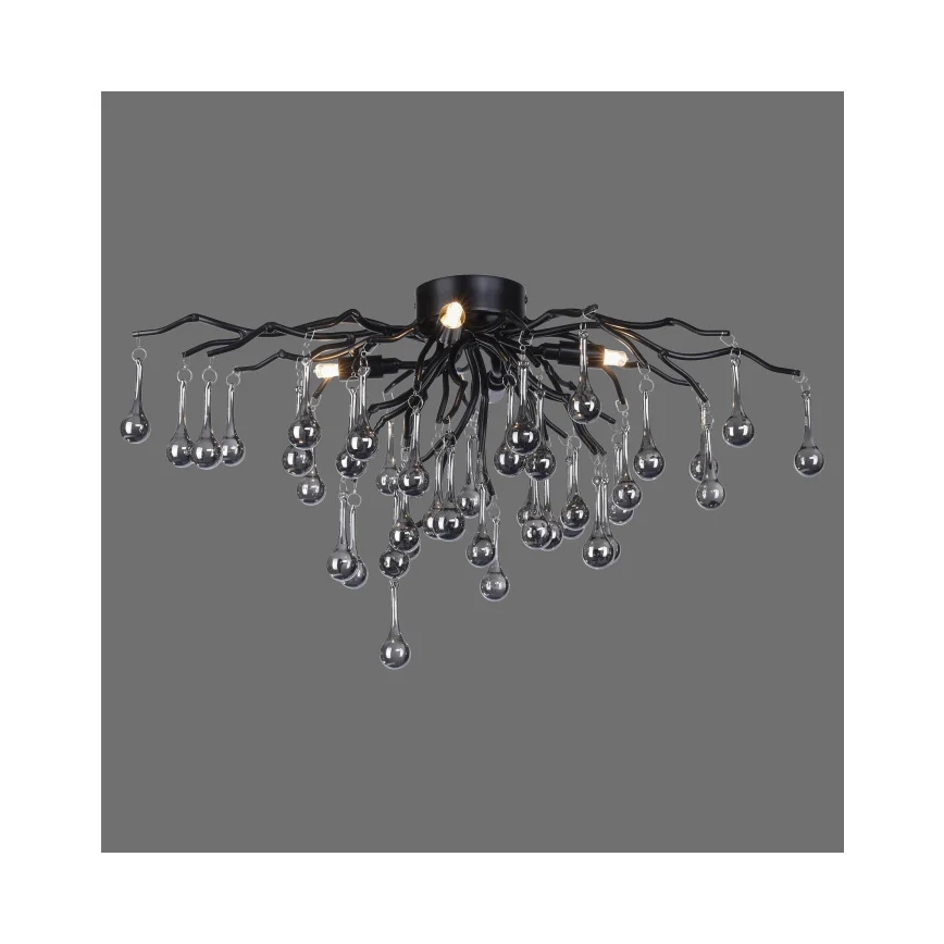 Paul Neuhaus 8090-18 - Lámpara de techo de montaje superficial ICICLE 4xG9/40W/230V 30x60 cm negra