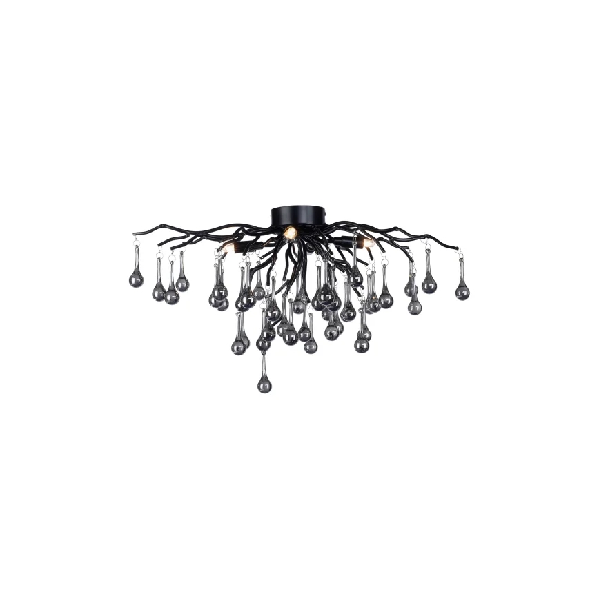 Paul Neuhaus 8090-18 - Lámpara de techo de montaje superficial ICICLE 4xG9/40W/230V 30x60 cm negra