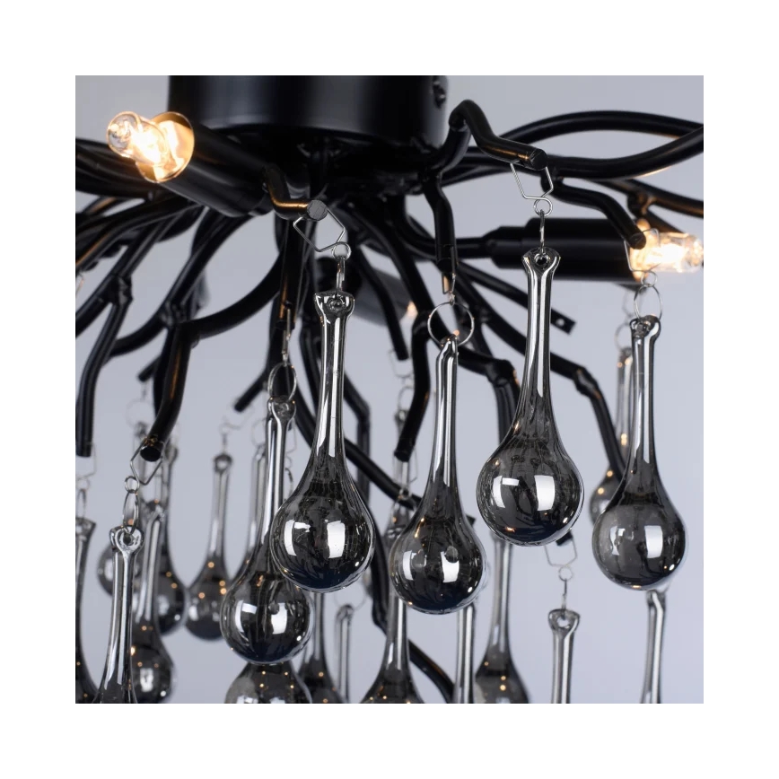 Paul Neuhaus 8090-18 - Lámpara de techo de montaje superficial ICICLE 4xG9/40W/230V 30x60 cm negra