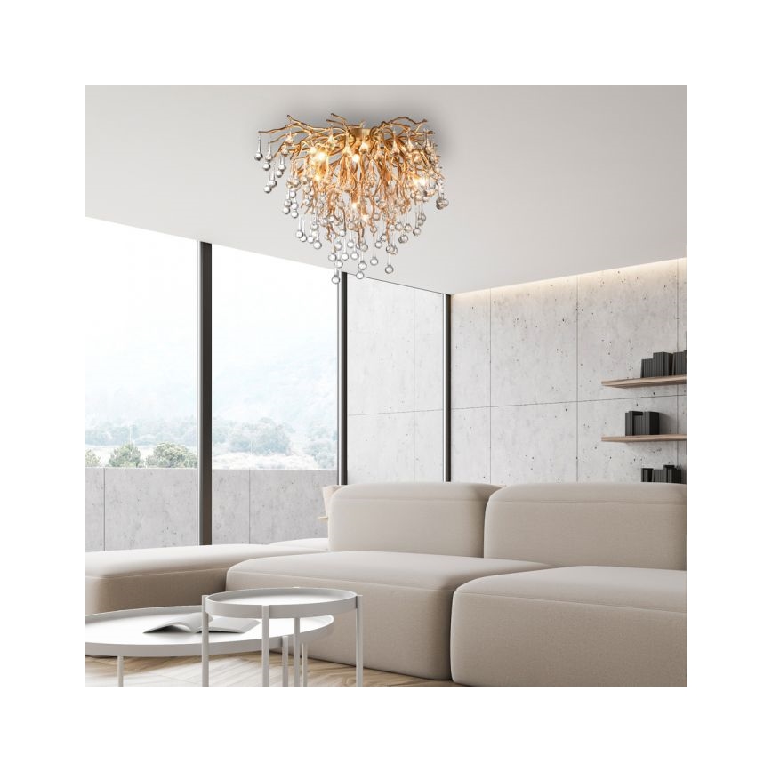 Paul Neuhaus 8091-11 - Lámpara de techo ICICLE 9xG9/40W/230V diá. 50 cm latón