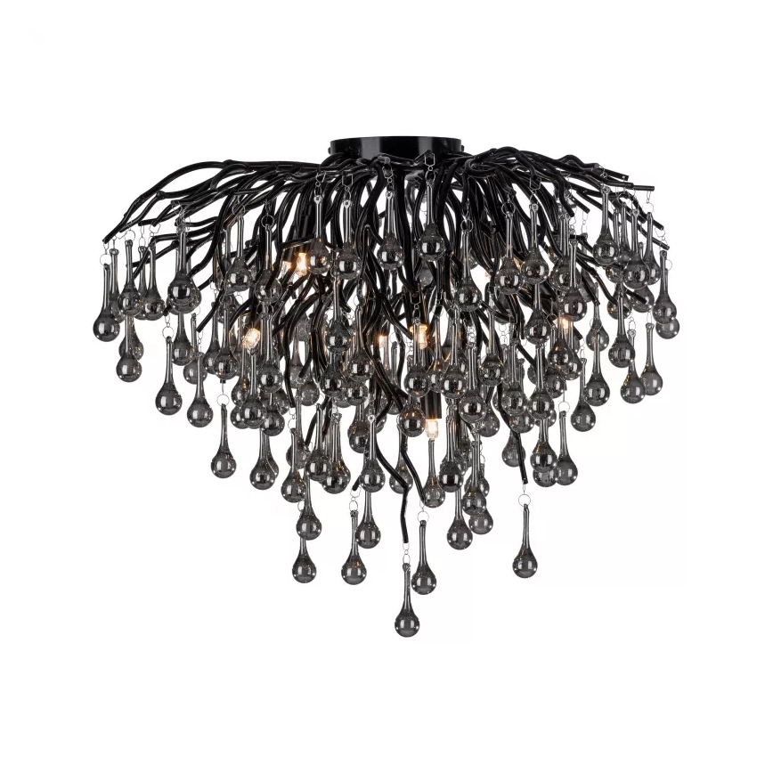 Paul Neuhaus 8091-18 - Lámpara de techo de superficie ICICLE 9xG9/40W/230V diámetro 50 cm negra