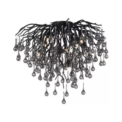 Paul Neuhaus 8091-18 - Lámpara de techo de superficie ICICLE 9xG9/40W/230V diámetro 50 cm negra