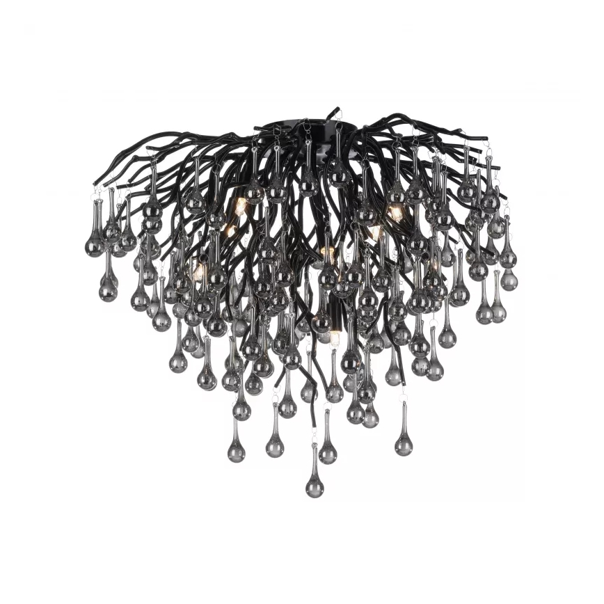 Paul Neuhaus 8091-18 - Lámpara de techo de superficie ICICLE 9xG9/40W/230V diámetro 50 cm negra