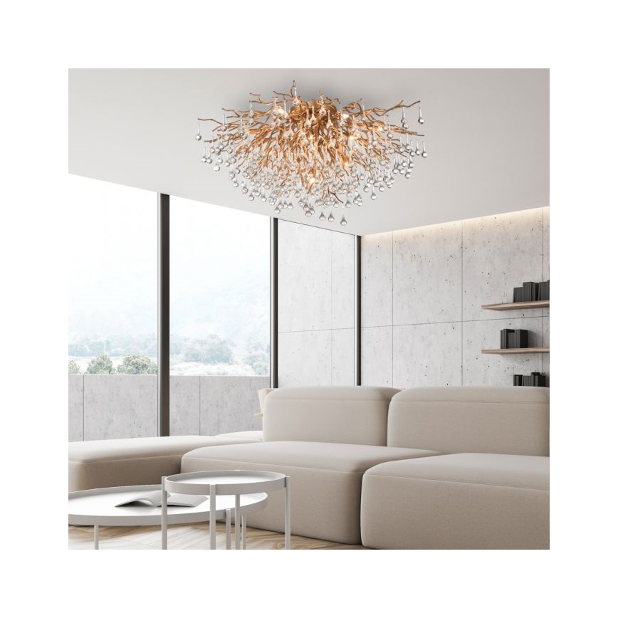 Paul Neuhaus 8092-11 - Lámpara de techo ICICLE 14xG9/40W/230V diá. 100 cm latón