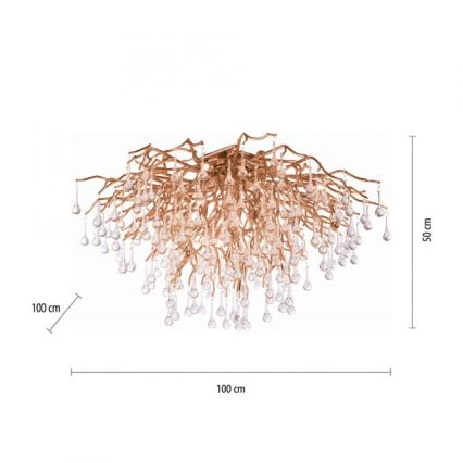 Paul Neuhaus 8092-11 - Lámpara de techo ICICLE 14xG9/40W/230V diá. 100 cm latón
