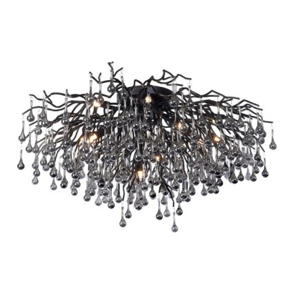Paul Neuhaus 8092-18 - Lámpara de techo de superficie ICICLE 14xG9/40W/230V Ø 100 cm, negra