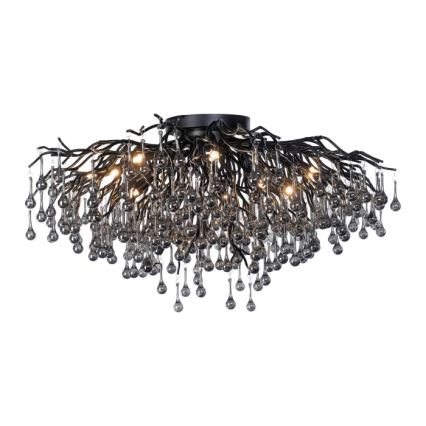 Paul Neuhaus 8092-18 - Lámpara de techo de superficie ICICLE 14xG9/40W/230V Ø 100 cm, negra