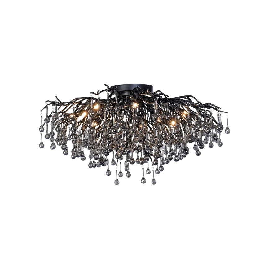 Paul Neuhaus 8092-18 - Lámpara de techo de superficie ICICLE 14xG9/40W/230V Ø 100 cm, negra