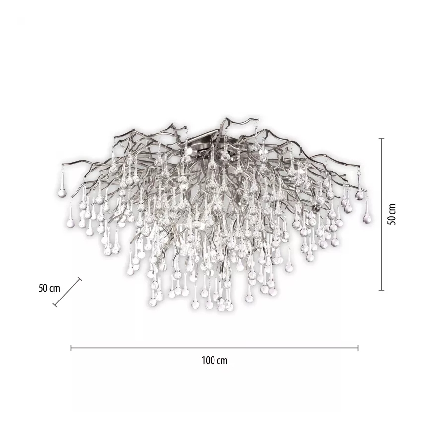 Paul Neuhaus 8092-55 - Lámpara de techo de superficie ICICLE 14×G9/40W/230V, diámetro 100 cm, cromo brillante