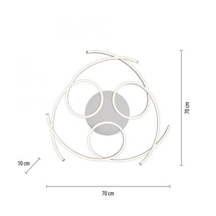 Paul Neuhaus 8165-55 - LED Plafón regulable DANILO 3xLED/12W/230V
