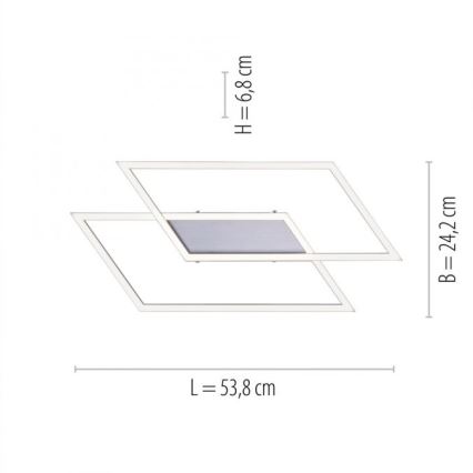 Paul Neuhaus 8192-55 - Lámpara de techo LED regulable INIGO 2xLED/12W/230V