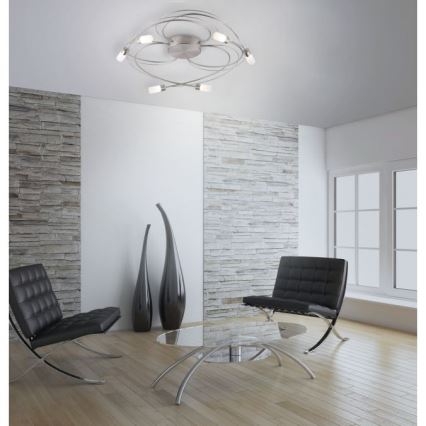 Paul Neuhaus 8250-55 - Lámpara de suspensión LED regulable NELIA 6xLED/3W/230V