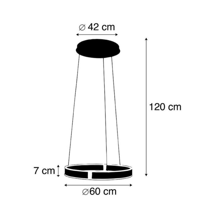 Paul Neuhaus 8361-55 - Lámpara de araña LED regulable por cable con sensor ARINA LED/27W/230V