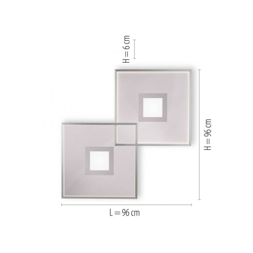 Paul Neuhaus 8378-55 - Plafón LED regulable AMARA LED/45W/230V cromo brillante + control remoto