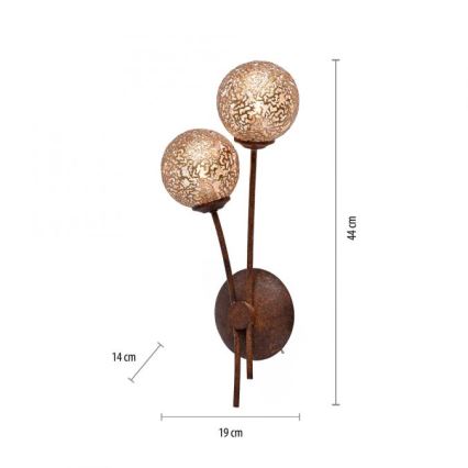 Paul Neuhaus 9032-48 - Lámpara de pared GRETA 2xG9/40W/230V