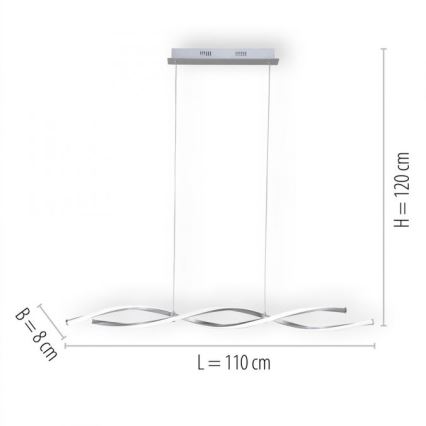 Paul Neuhaus 9142-55 - Lámpara de suspensión LED POLINA 2xLED/10,2W/230V