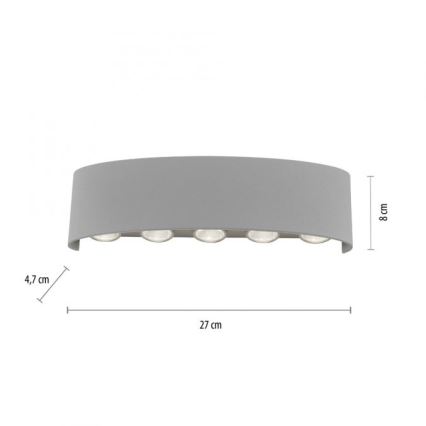 Paul Neuhaus 9489-21- Aplique de exterior LED CARLO 10xLED/0,8W/230V IP54