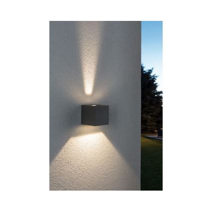 Paulmann 18000 - 2xLED/3W IP65 Aplique exterior CYBO 230V gris