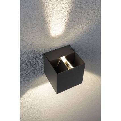 Paulmann 18000 - 2xLED/3W IP65 Aplique exterior CYBO 230V gris